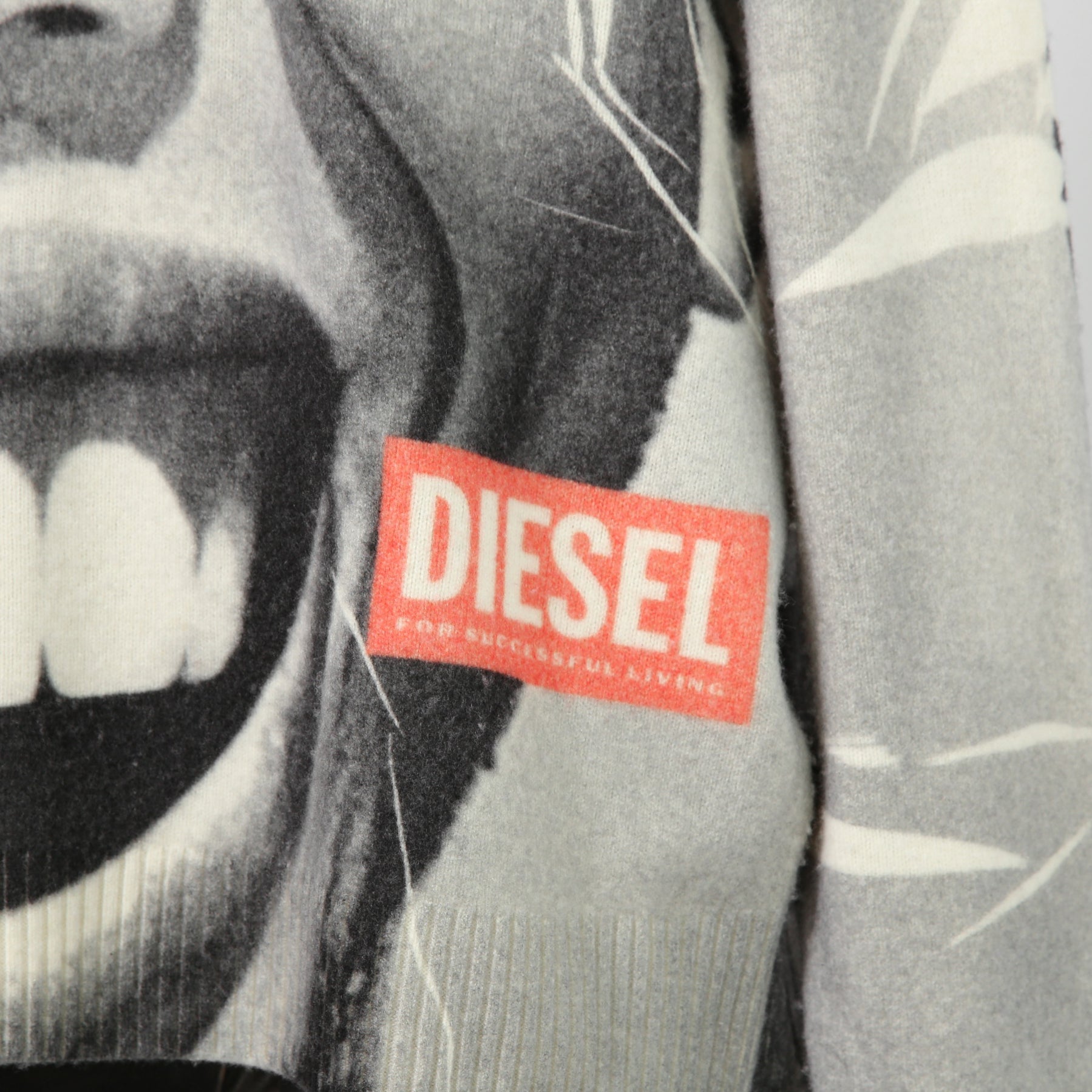 DISEL ディーゼル / 23AW 美品 K-VICTORY “SMILY FACE”転写 クルーネック セーター ニット A13359 / size L (WHITE)