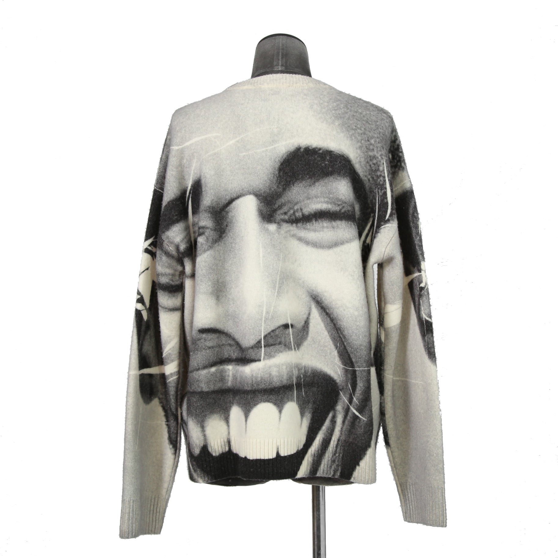 DISEL ディーゼル / 23AW 美品 K-VICTORY “SMILY FACE”転写 クルーネック セーター ニット A13359 / size L (WHITE)