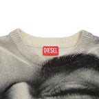 DISEL ディーゼル / 23AW 美品 K-VICTORY “SMILY FACE”転写 クルーネック セーター ニット A13359 / size L (WHITE)