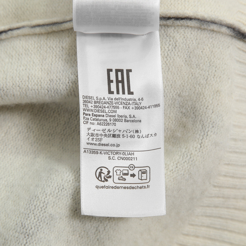 DISEL ディーゼル / 23AW 美品 K-VICTORY “SMILY FACE”転写 クルーネック セーター ニット A13359 / size L (WHITE)