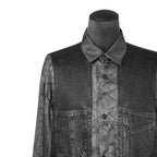 DISEL ディーゼル / 22AW 美品 S-GILLIAM-VEST デニムプリント サテン長袖シャツ  A055900KFAS / size L (GRAY)