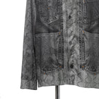 DISEL ディーゼル / 22AW 美品 S-GILLIAM-VEST デニムプリント サテン長袖シャツ  A055900KFAS / size L (GRAY)