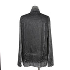 DISEL ディーゼル / 22AW 美品 S-GILLIAM-VEST デニムプリント サテン長袖シャツ  A055900KFAS / size L (GRAY)