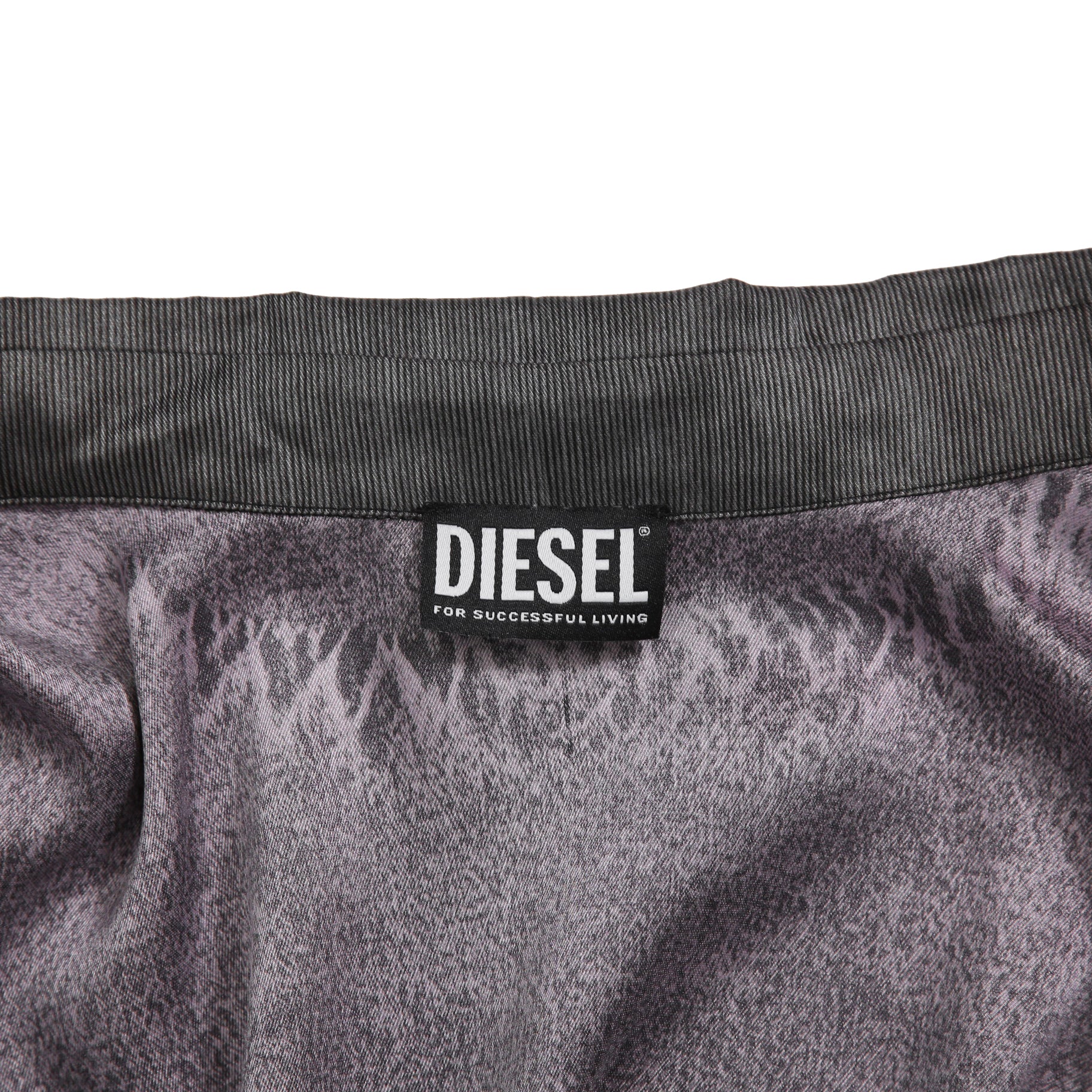 DISEL ディーゼル / 22AW 美品 S-GILLIAM-VEST デニムプリント サテン長袖シャツ  A055900KFAS / size L (GRAY)