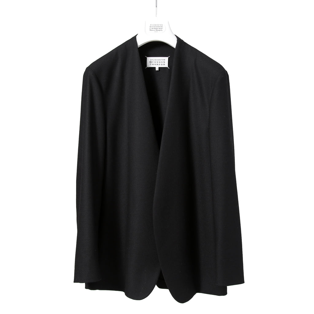 Maison Margiela 10 メゾン マルジェラ / 美品 2022SS ノーカラー ジャケット / ラペルレス / size 46 (BLACK)
