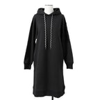 MONCLER モンクレール / 美品 ロゴ ビッグワッペン パーカー ワンピース / size S (BLACK) レディース
