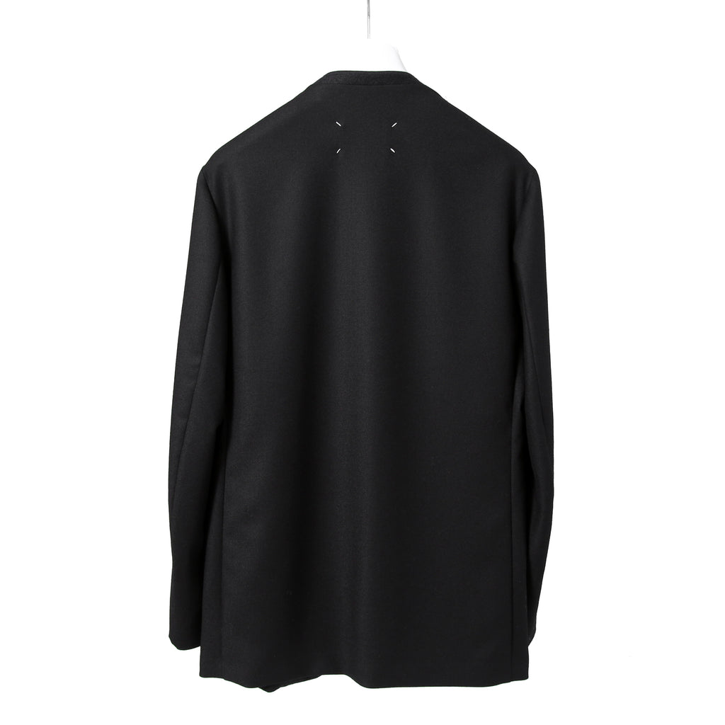 Maison Margiela 10 メゾン マルジェラ / 美品 2022SS ノーカラー ジャケット / ラペルレス / size 46 (BLACK)