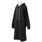 MONCLER モンクレール / 美品 ロゴ ビッグワッペン パーカー ワンピース / size S (BLACK) レディース