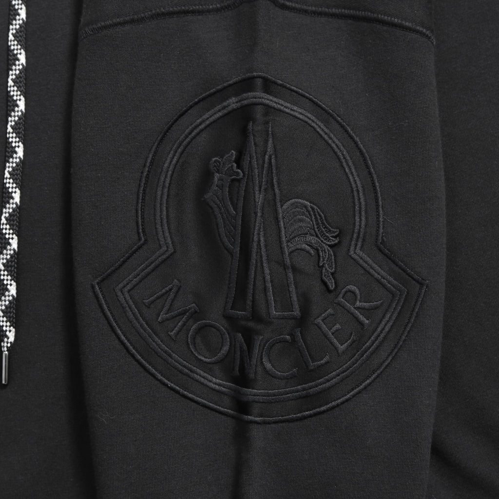MONCLER モンクレール / 美品 ロゴ ビッグワッペン パーカー ワンピース / size S (BLACK) レディース