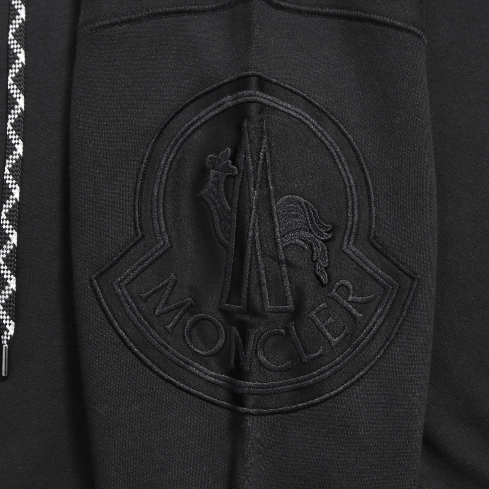 MONCLER モンクレール / 美品 ロゴ ビッグワッペン パーカー ワンピース / size S (BLACK) レディース