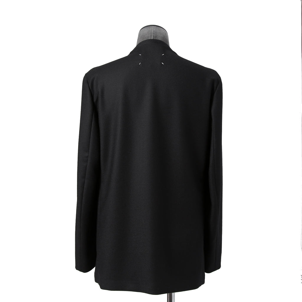 Maison Margiela 10 メゾン マルジェラ / 美品 2022SS ノーカラー ジャケット / ラペルレス / size 46 (BLACK)