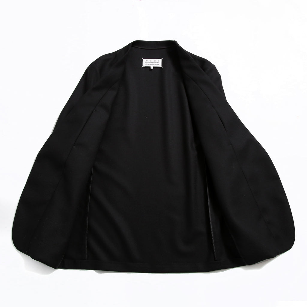 Maison Margiela 10 メゾン マルジェラ / 美品 2022SS ノーカラー ジャケット / ラペルレス / size 46 (BLACK)