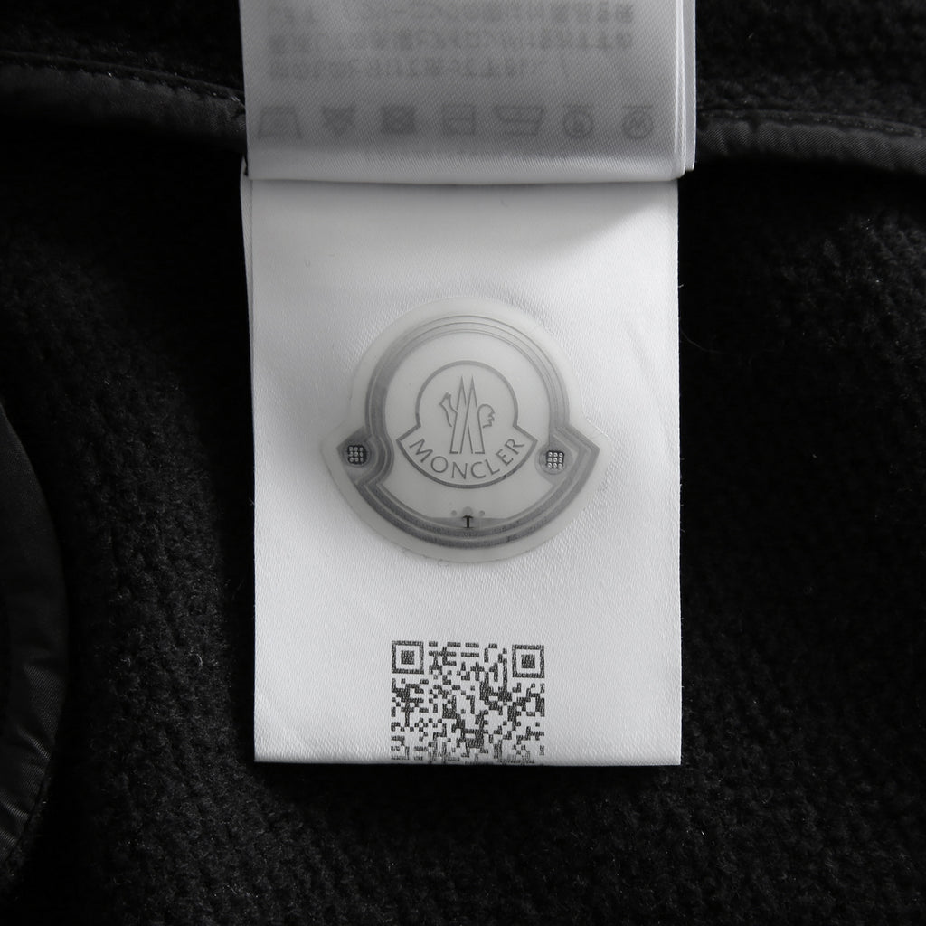 MONCLER モンクレール / 美品 ロゴ ビッグワッペン パーカー ワンピース / size S (BLACK) レディース