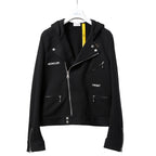 MONCLER モンクレール / FRAGMENT DESIGN フラグメント × ルイスレザー / 21AW 美品 サイクロン ダブル ライダース パーカー / ジャケット / size S (BLACK)