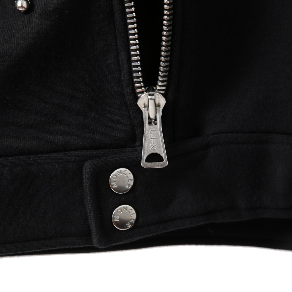 MONCLER モンクレール / FRAGMENT DESIGN フラグメント × ルイスレザー / 21AW 美品 サイクロン ダブル ライダース パーカー / ジャケット / size S (BLACK)