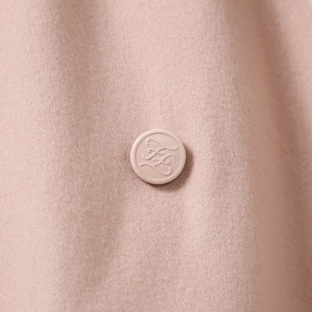 超希少 FENDI フェンディ / 美品 FFロゴ ミンクポケット / カシミア 100% ダブルコート / FF8910 MW18 / size 40  (M) PINK BEIGE