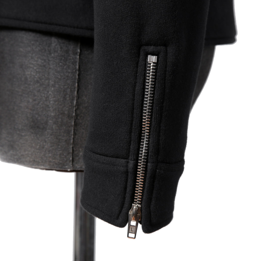 MONCLER モンクレール / FRAGMENT DESIGN フラグメント × ルイスレザー / 21AW 美品 サイクロン ダブル ライダース パーカー / ジャケット / size S (BLACK)