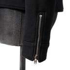 MONCLER モンクレール / FRAGMENT DESIGN フラグメント × ルイスレザー / 21AW 美品 サイクロン ダブル ライダース パーカー / ジャケット / size S (BLACK)