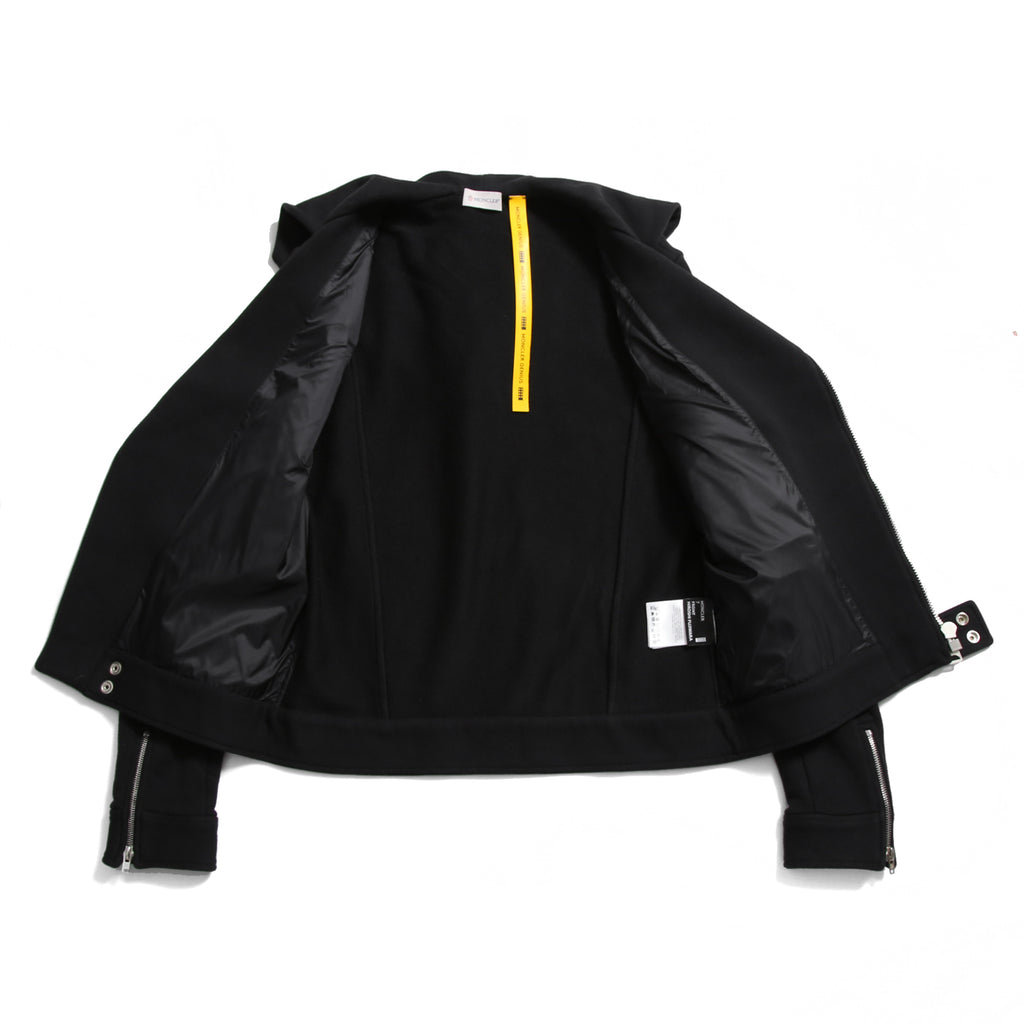 MONCLER モンクレール / FRAGMENT DESIGN フラグメント × ルイスレザー / 21AW 美品 サイクロン ダブル ライダース パーカー / ジャケット / size S (BLACK)