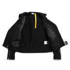 MONCLER モンクレール / FRAGMENT DESIGN フラグメント × ルイスレザー / 21AW 美品 サイクロン ダブル ライダース パーカー / ジャケット / size S (BLACK)
