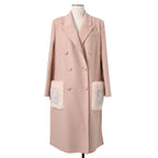 超希少 FENDI フェンディ / 美品 FFロゴ ミンクポケット / カシミア 100% ダブルコート / FF8910 MW18 / size 40  (M) PINK BEIGE