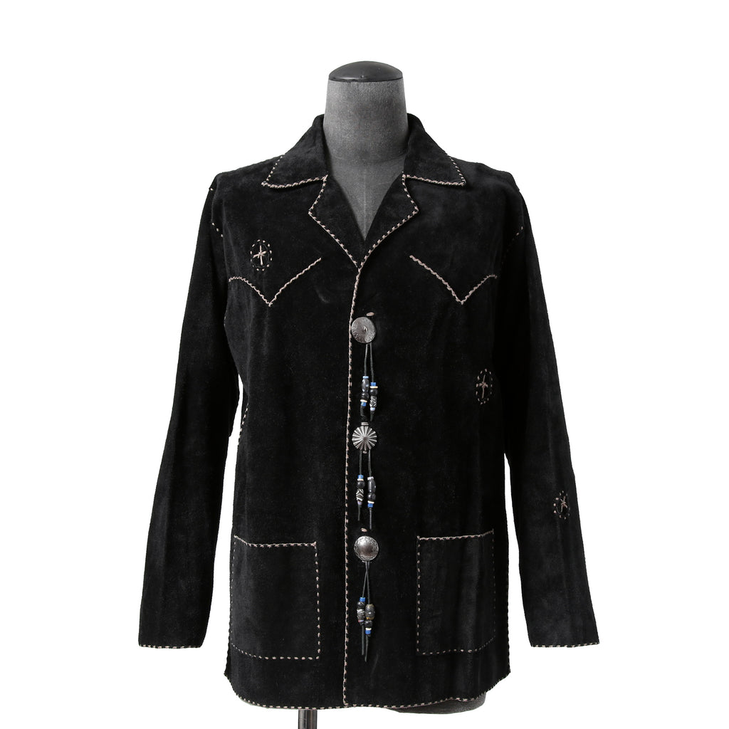新品 Sisii x PAM DIETRICH / シシ x パムディートリッヒ コラボ / My Jacket カーフ スエード / レザー ジャケット / BLACK
