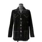 新品 Sisii x PAM DIETRICH / シシ x パムディートリッヒ コラボ / My Jacket カーフ スエード / レザー ジャケット / BLACK