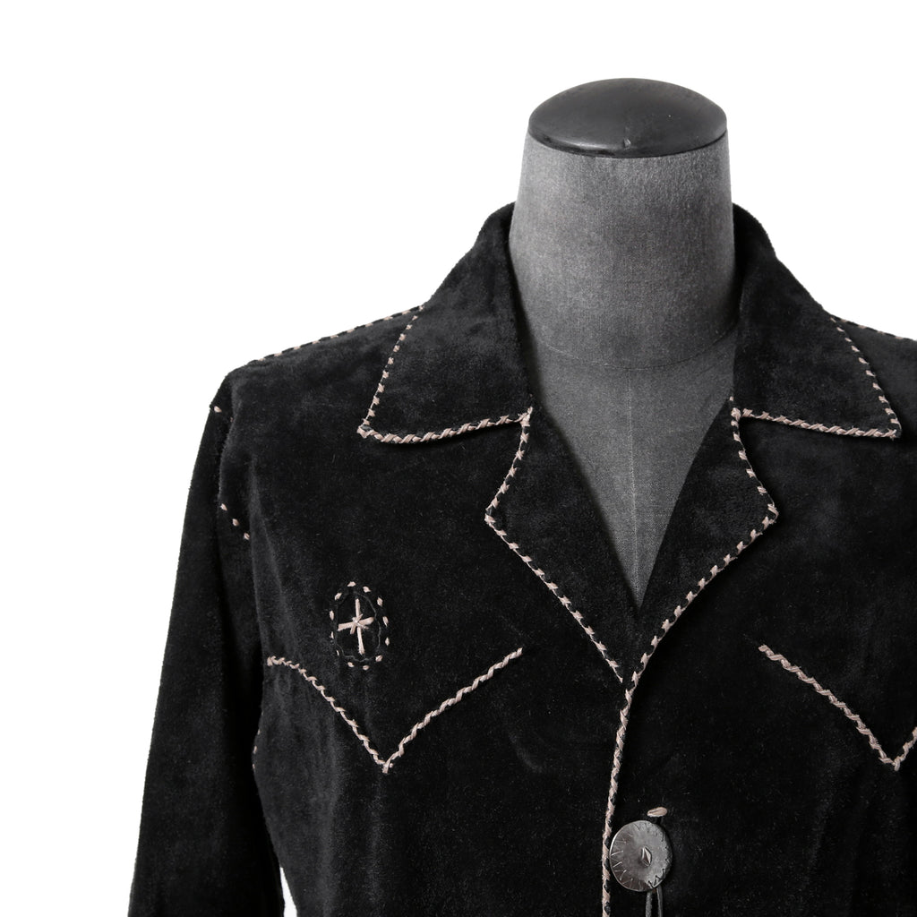 新品 Sisii x PAM DIETRICH / シシ x パムディートリッヒ コラボ / My Jacket カーフ スエード / レザー ジャケット / BLACK