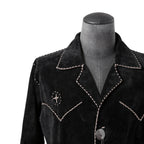 新品 Sisii x PAM DIETRICH / シシ x パムディートリッヒ コラボ / My Jacket カーフ スエード / レザー ジャケット / BLACK