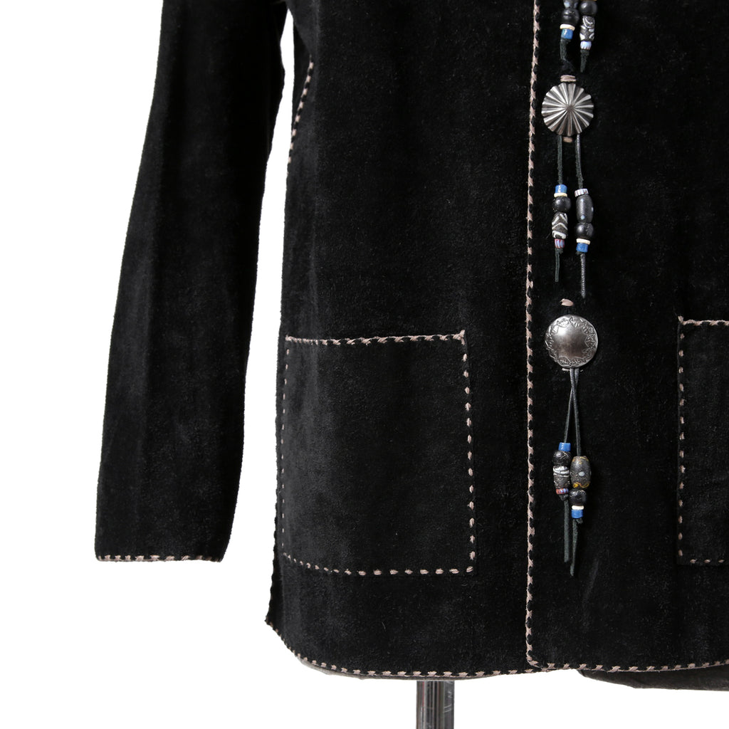 新品 Sisii x PAM DIETRICH / シシ x パムディートリッヒ コラボ / My Jacket カーフ スエード / レザー ジャケット / BLACK