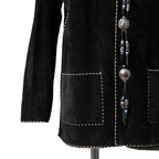 新品 Sisii x PAM DIETRICH / シシ x パムディートリッヒ コラボ / My Jacket カーフ スエード / レザー ジャケット / BLACK