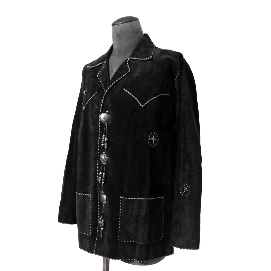 新品 Sisii x PAM DIETRICH / シシ x パムディートリッヒ コラボ / My Jacket カーフ スエード / レザー ジャケット / BLACK