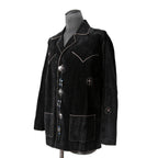 新品 Sisii x PAM DIETRICH / シシ x パムディートリッヒ コラボ / My Jacket カーフ スエード / レザー ジャケット / BLACK
