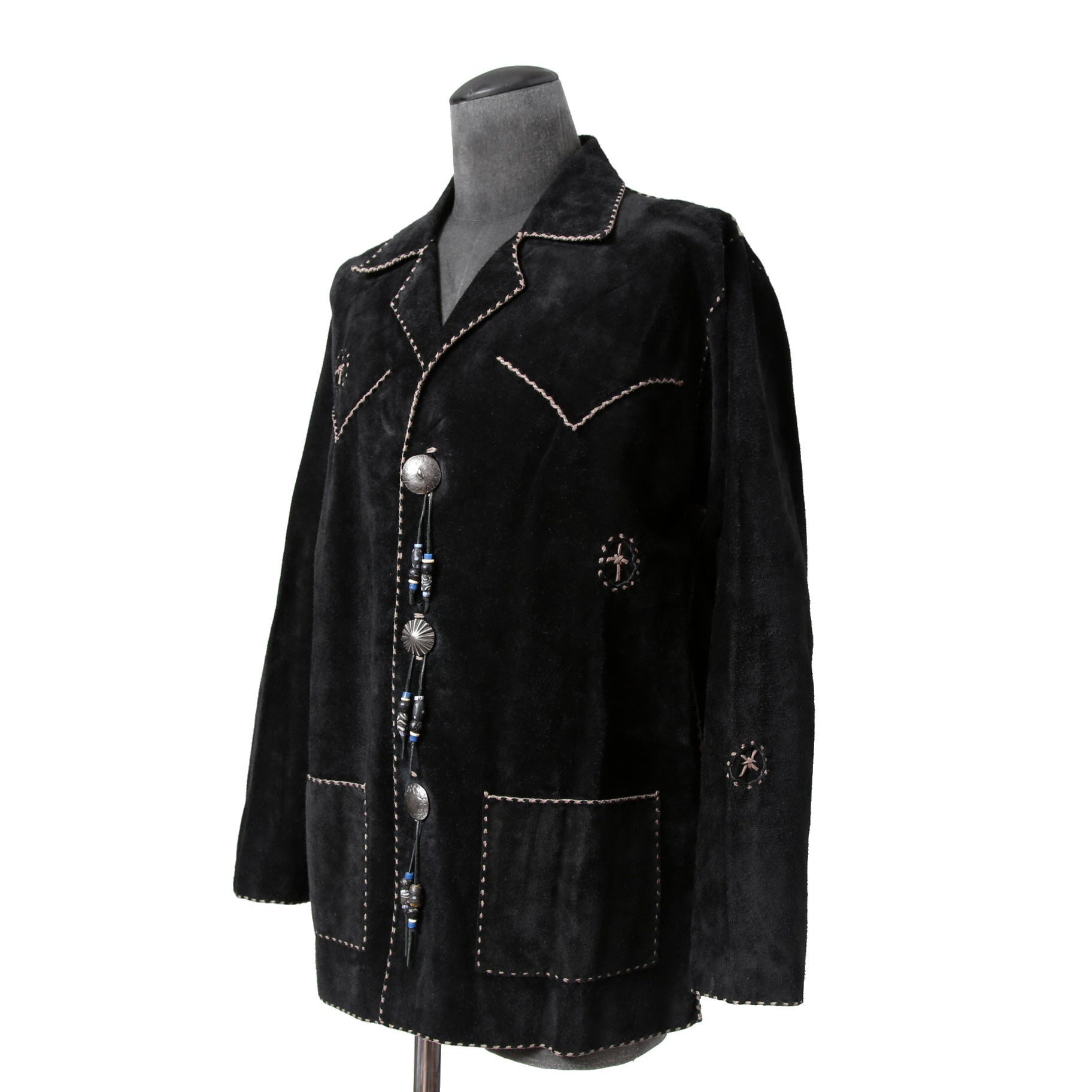 新品 Sisii x PAM DIETRICH / シシ x パムディートリッヒ コラボ / My Jacket カーフ スエード / レザー ジャケット / BLACK