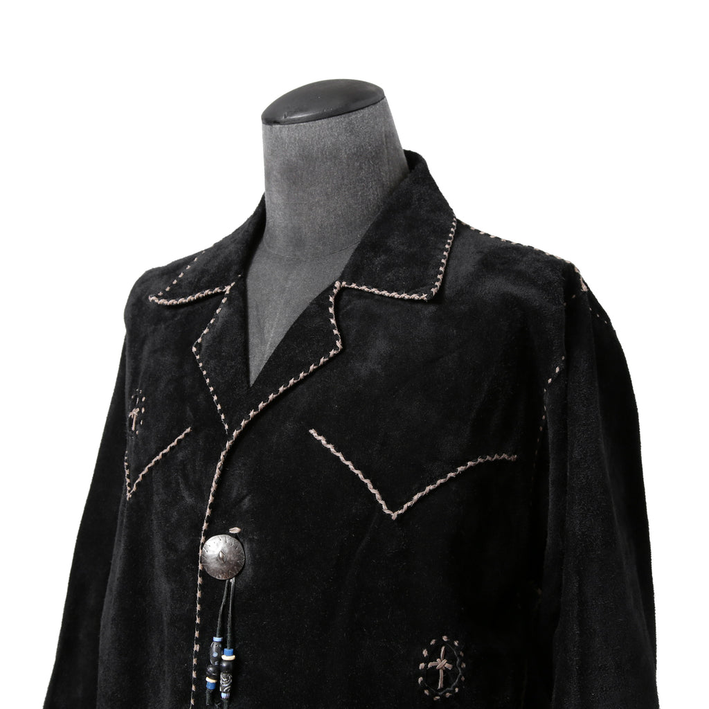 新品 Sisii x PAM DIETRICH / シシ x パムディートリッヒ コラボ / My Jacket カーフ スエード / レザー ジャケット / BLACK