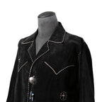 新品 Sisii x PAM DIETRICH / シシ x パムディートリッヒ コラボ / My Jacket カーフ スエード / レザー ジャケット / BLACK