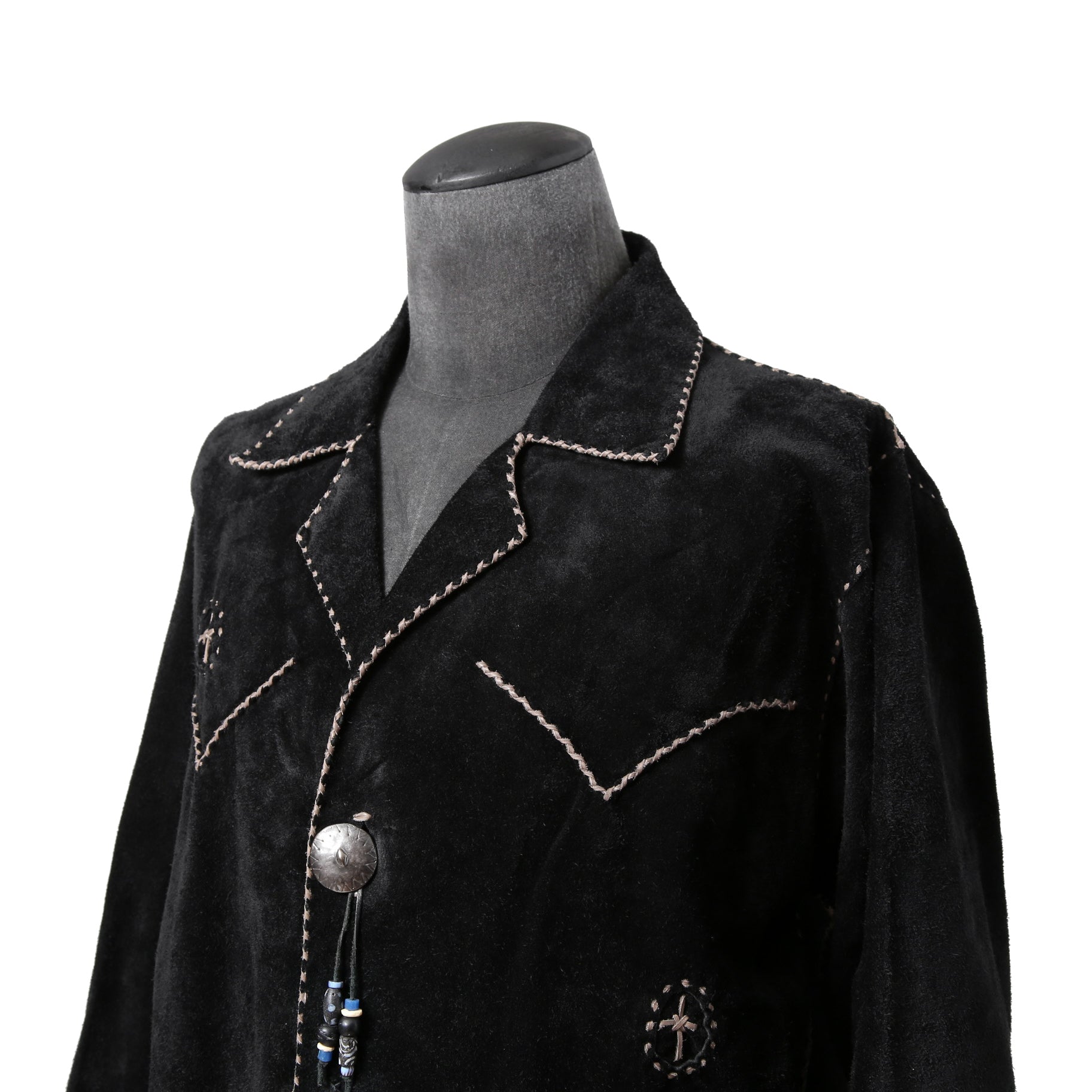 新品 Sisii x PAM DIETRICH / シシ x パムディートリッヒ コラボ / My Jacket カーフ スエード / レザー ジャケット / BLACK