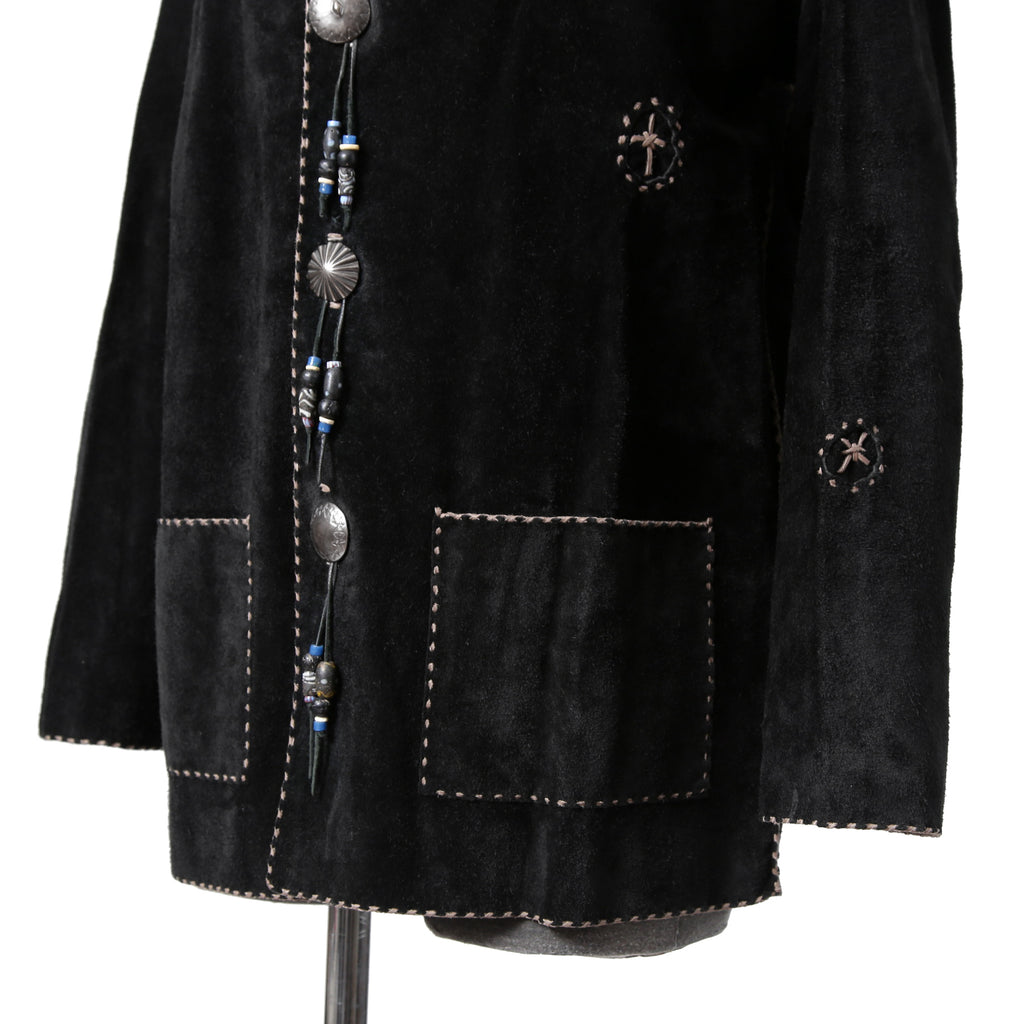新品 Sisii x PAM DIETRICH / シシ x パムディートリッヒ コラボ / My Jacket カーフ スエード / レザー ジャケット / BLACK