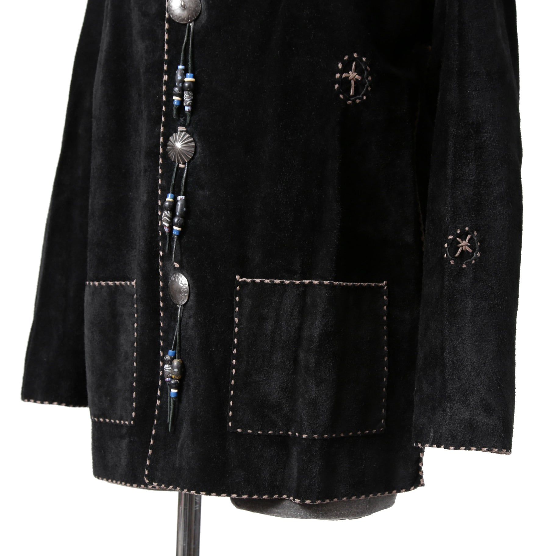 新品 Sisii x PAM DIETRICH / シシ x パムディートリッヒ コラボ / My Jacket カーフ スエード / レザー ジャケット / BLACK