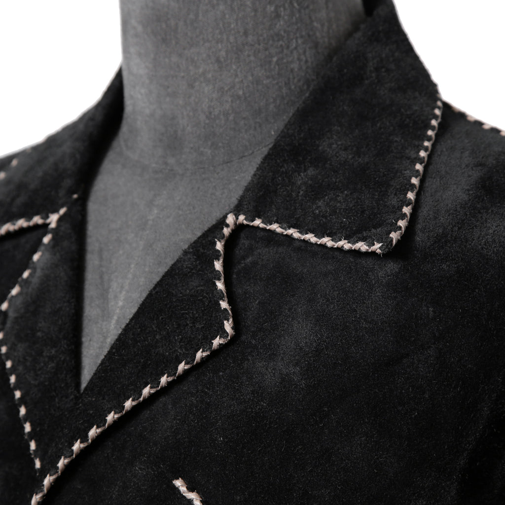 新品 Sisii x PAM DIETRICH / シシ x パムディートリッヒ コラボ / My Jacket カーフ スエード / レザー ジャケット / BLACK