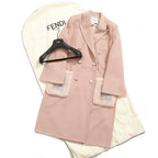 超希少 FENDI フェンディ / 美品 FFロゴ ミンクポケット / カシミア 100% ダブルコート / FF8910 MW18 / size 40  (M) PINK BEIGE