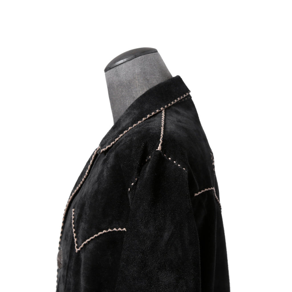 新品 Sisii x PAM DIETRICH / シシ x パムディートリッヒ コラボ / My Jacket カーフ スエード / レザー ジャケット / BLACK