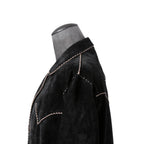 新品 Sisii x PAM DIETRICH / シシ x パムディートリッヒ コラボ / My Jacket カーフ スエード / レザー ジャケット / BLACK