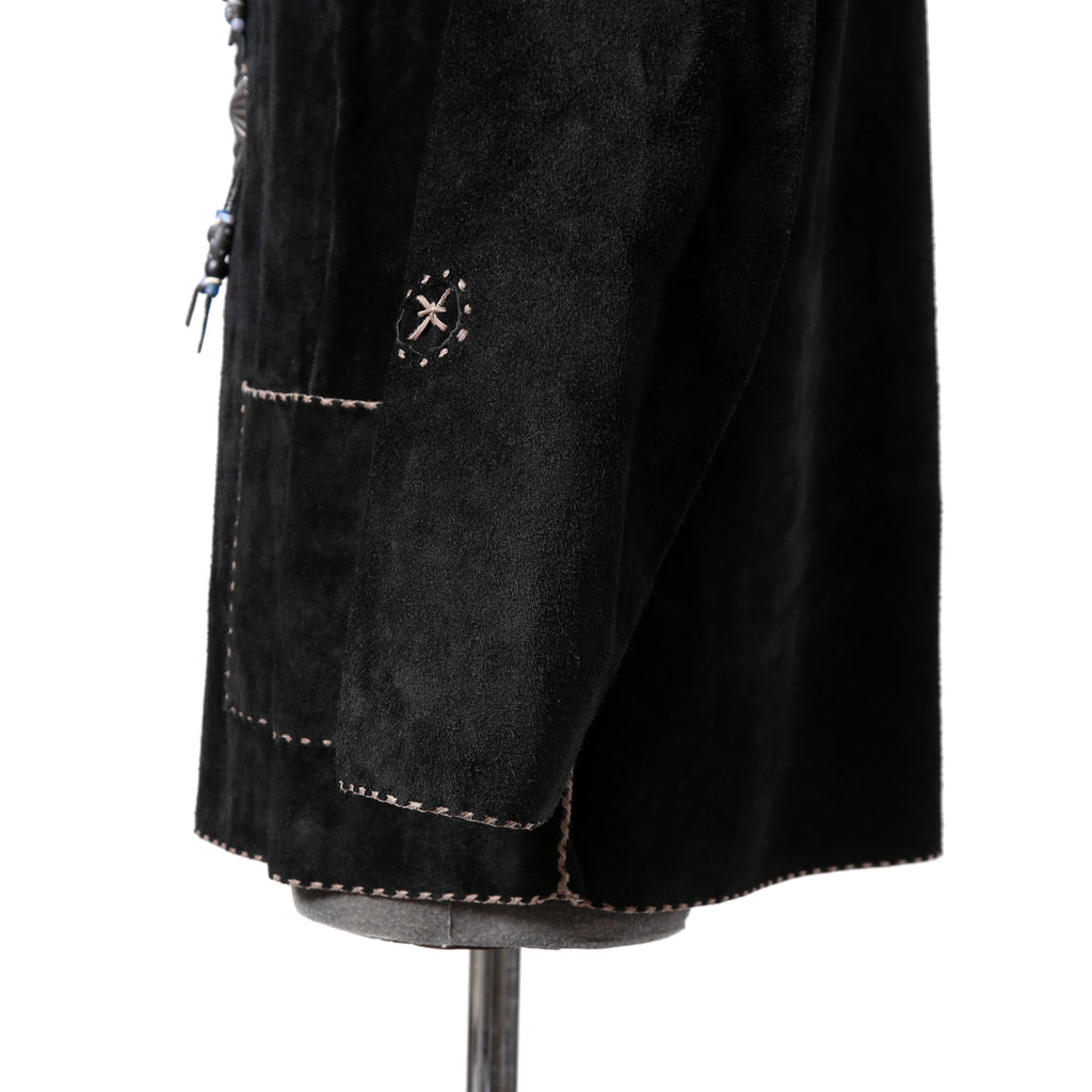 新品 Sisii x PAM DIETRICH / シシ x パムディートリッヒ コラボ / My Jacket カーフ スエード / レザー ジャケット / BLACK