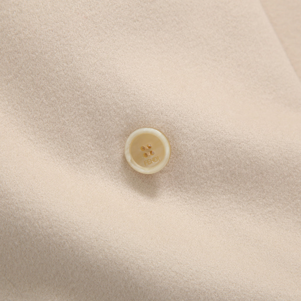 超希少 FENDI フェンディ / 美品 FFロゴ ミンクポケット / カシミア 100% ダブルコート / FF8910 MW18 / size 40  (M) PINK BEIGE