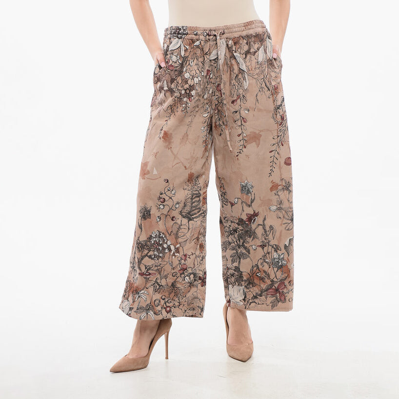 Christian Dior クリスチャン ディオール / 23SS  美品 花柄パラッツォパンツ / ワイド クロップド / 312P23A3570 / size FR34 IT38 (XS-S) PINK BEIGE