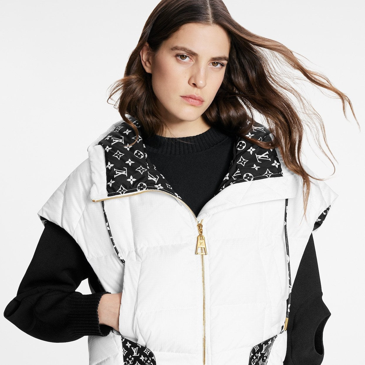 LOUIS VUITTON ルイヴィトン / 2022AW LVマッチ オープンアーム ジャケット ダウンベスト / RW222W E54 FNOW30 / size 38 (WHITE)