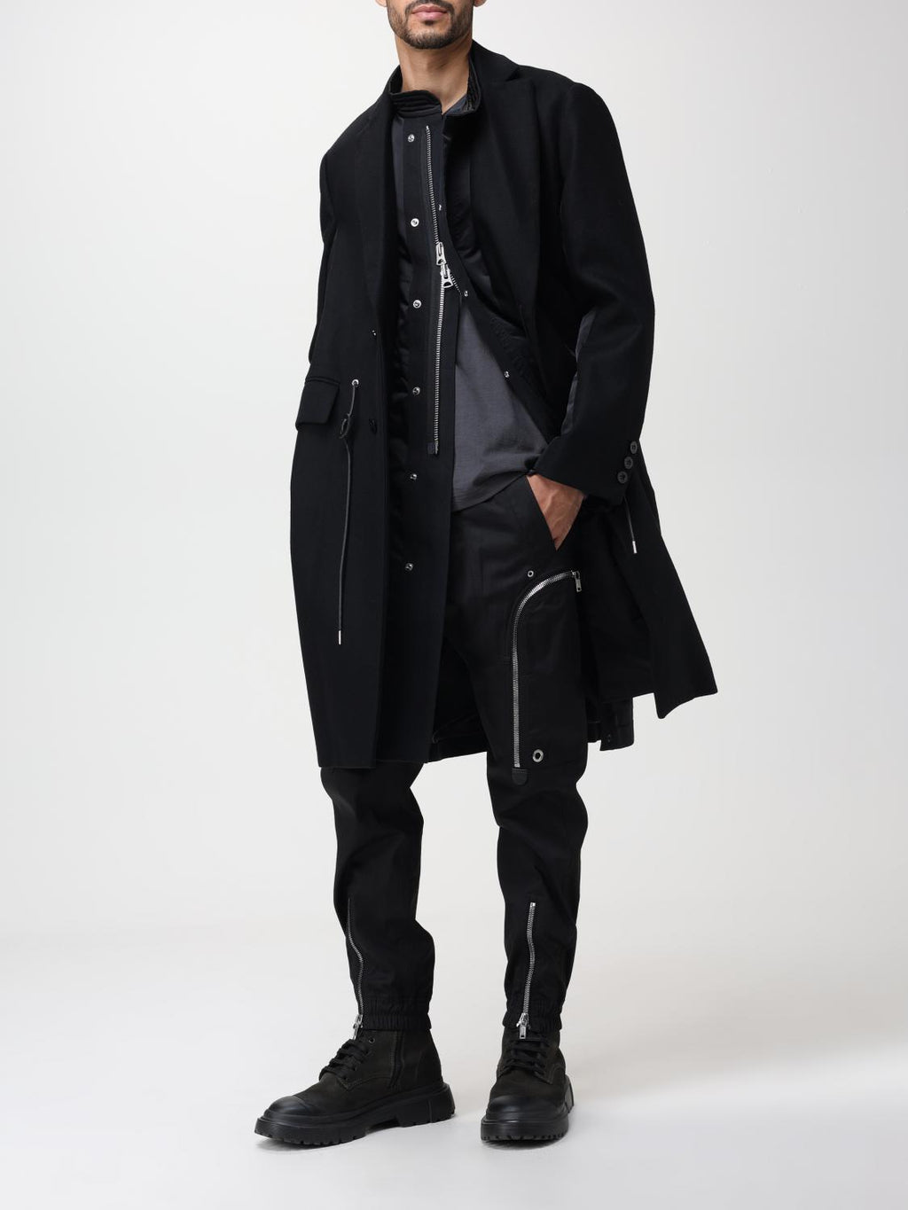 sacai サカイ / 美品 23AW ウール メルトン ドッキング コート / 23-03114M / size 1 (BLACK)